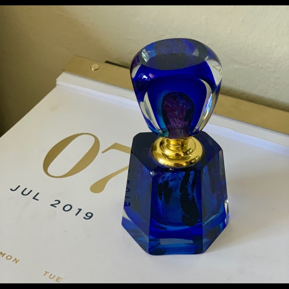 Vintage Sapphire Blue Perfume Bottle